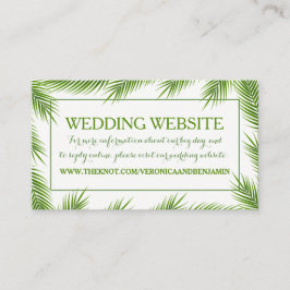 Website der Tropical Palm Blätter Beach Wedding Begleitkarte