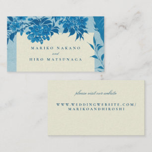 Website des antiken japanischen Blue Cherry Blosso Begleitkarte