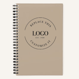 Website des Firmenlogos Minimalistisch Beige Notizbuch