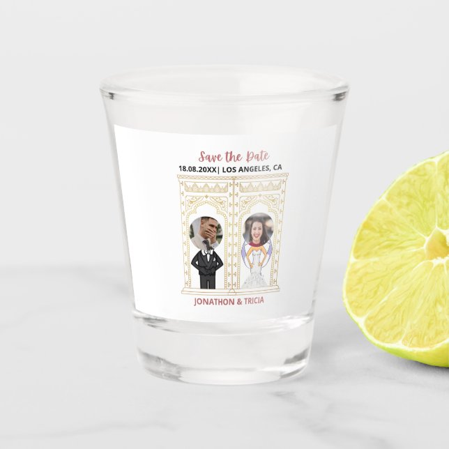 Website des modernen Fotos zum Hinzufügen von QR-C Schnapsglas (Vorderseite)