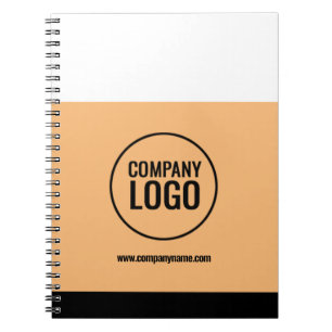 Website des modernen Logos von White Peach Black C Notizblock