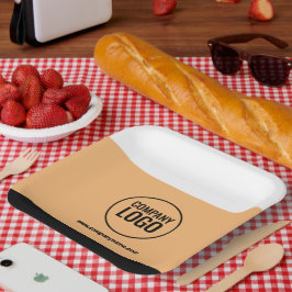 Website des modernen Logos von White Peach Black C Pappteller