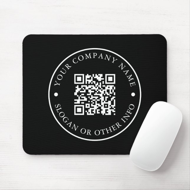 Website des Unternehmens Link QR Code Black Promot Mousepad (Mit Mouse)