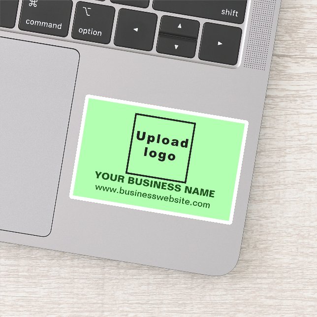 Website des Unternehmens zu Light Green Rectangle  Aufkleber (Detail)