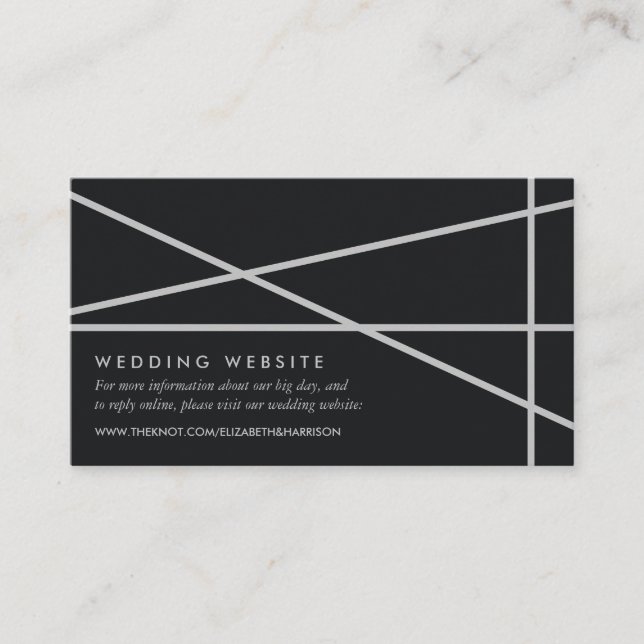 Website für einfache geometrische Hochzeiten Begleitkarte (Vorderseite)