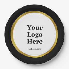 Website für elegante Schwarz-weiße Goldfirmen Pappteller