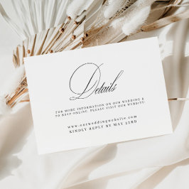 Website für Hochzeitdetails - Elegante Kalligrafie Begleitkarte