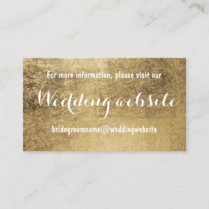 Website für Hochzeiten auf Goldblättern in Luxusho Begleitkarte