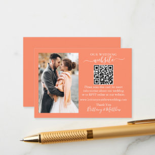 Website für Hochzeiten Minimalistisches QR Foto Co Begleitkarte