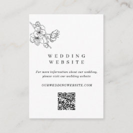 Website für Hochzeiten mit Schwarzweiß-Blüten - QR Begleitkarte