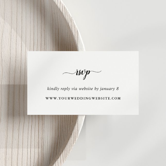 Website für Hochzeiten mit Schwarzweißkalligrafie  Begleitkarte (Von Creator hochgeladen)