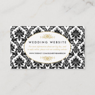 Website für Hochzeiten mit Vintagem Gold, Schwarz Begleitkarte