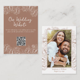 Website für Hochzeiten Mocha Mousse Boho Botanical Begleitkarte