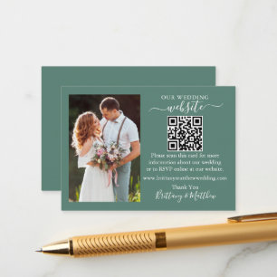 Website für Hochzeiten QR Foto Eukalyptus Green Begleitkarte