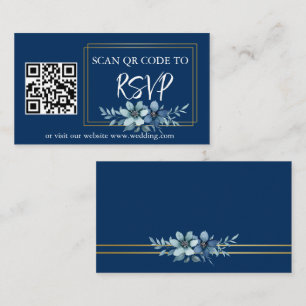 Website für Hochzeiten von Blue White Floral UAWG  Begleitkarte
