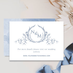 Website für Hochzeiten von Dusty Blue Watercolor M Begleitkarte