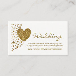 Website für Hochzeiten von Gold Glitzer Heart and Begleitkarte