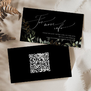 Website für Hochzeiten von Greenery Black und Gold Begleitkarte