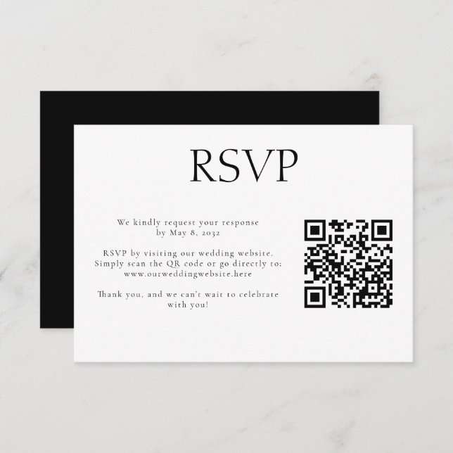 Website für Hochzeiten von Monogramm-Code für Hoch RSVP Karte (Vorne/Hinten)