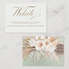 Website für Hochzeiten von Pampas Grass und White Visitenkarte