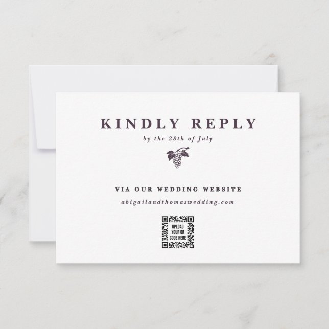 Website für Hochzeiten von Trauben RSVP Karte (Vorderseite)