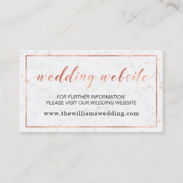 Website für Hochzeitsstipps aus Marmor und Kupfer Begleitkarte