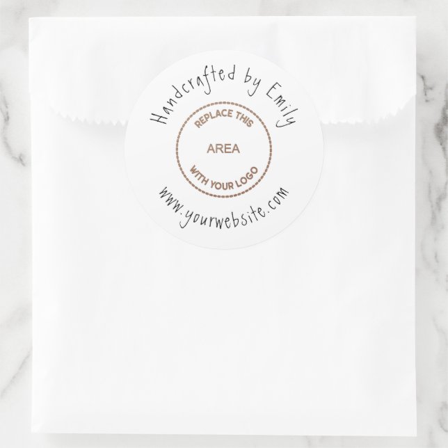 Website für kleine Handwerke mit Ihrem Logo Runder Aufkleber (Tasche)