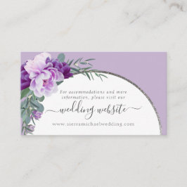 Website für Lila Blumenhochzeiten Begleitkarte