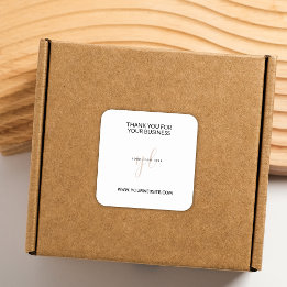 Website für moderne Firmenlogos - Vielen Dank Quadratischer Aufkleber