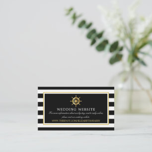 Website für Nautical Gold Wheels, Black & Gold Wed Begleitkarte