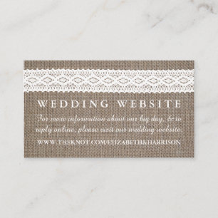 Website für Rustikale Hochzeiten und Vintage White Begleitkarte