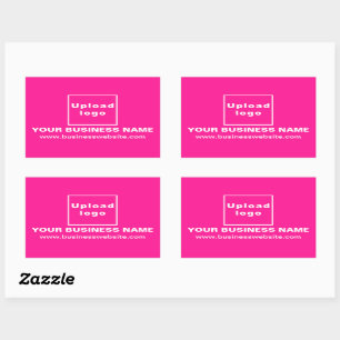 Website für Unternehmen auf der rosa Rectangle-Auf Rechteckiger Aufkleber