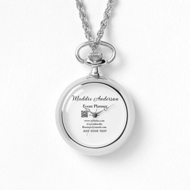 Website für Veranstaltungsplaner mit dem Namen Q R Armbanduhr (Vorderseite)