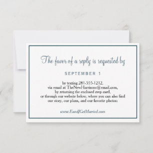 Website Hochzeiten Elegant Dust Blue Script UAWG RSVP Karte