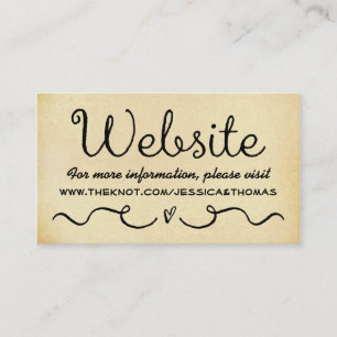 Website-Karte für Hochzeiten Alter Vintag antike Begleitkarte