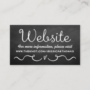 Website-Karte für Hochzeiten   Black Chalkboard Begleitkarte