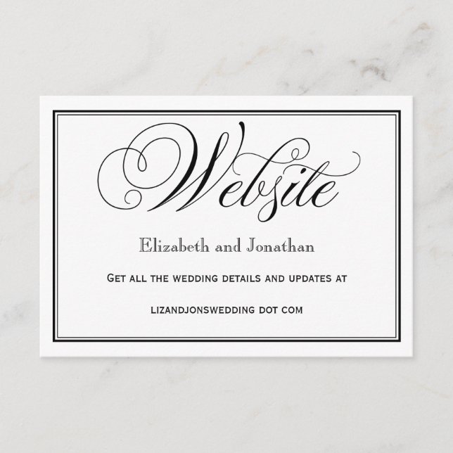 Website-Karte für Schwarz-Weiß-Skripte Begleitkarte (Vorderseite)