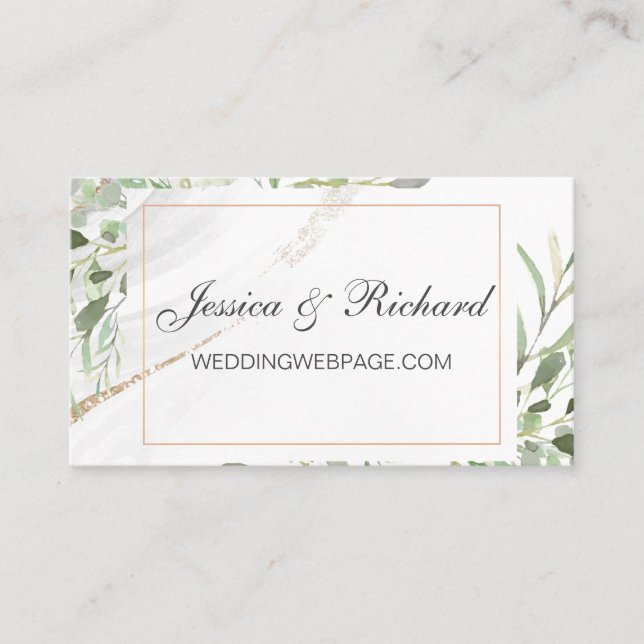 Website-Karte für Wasserfarbenhochzeiten Visitenkarte (Vorderseite)