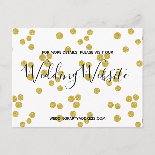 Website-Karte | Gold Confetti Postkarte (Vorderseite)