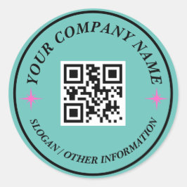 Website Link QR Code Minimaler Firmenname Aufklebe Runder Aufkleber