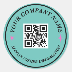 Website Link QR Code Minimaler Firmenname Aufklebe Runder Aufkleber