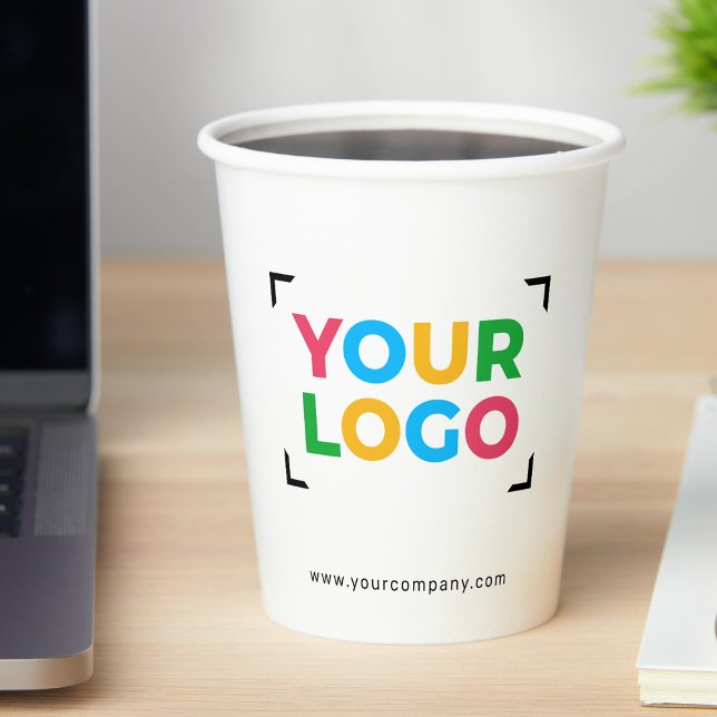 Website mit dem Logo für benutzerdefinierte Untern Pappbecher (Von Creator hochgeladen)