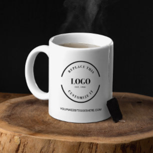 Website mit dem Logo für das benutzerdefinierte Ge Kaffeetasse