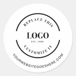 Website mit einfachem Business-Logo Runder Aufkleber