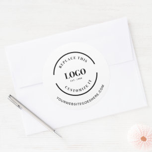 Website mit einfachem Business-Logo Runder Aufkleber