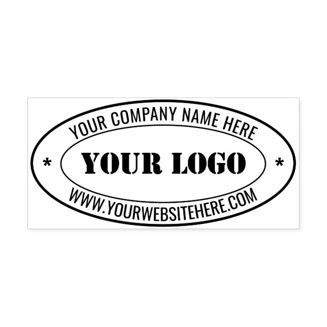 Website mit Firmenlogo Oval Briefmarken example Permastempel (Design)