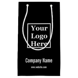 Website mit Firmennamen Schwarz und Weiß Kleine Geschenktüte