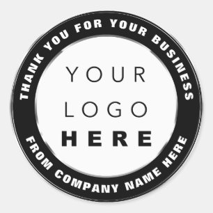 Website mit Logo-Namen Vielen Dank Einkauf Schwarz Runder Aufkleber