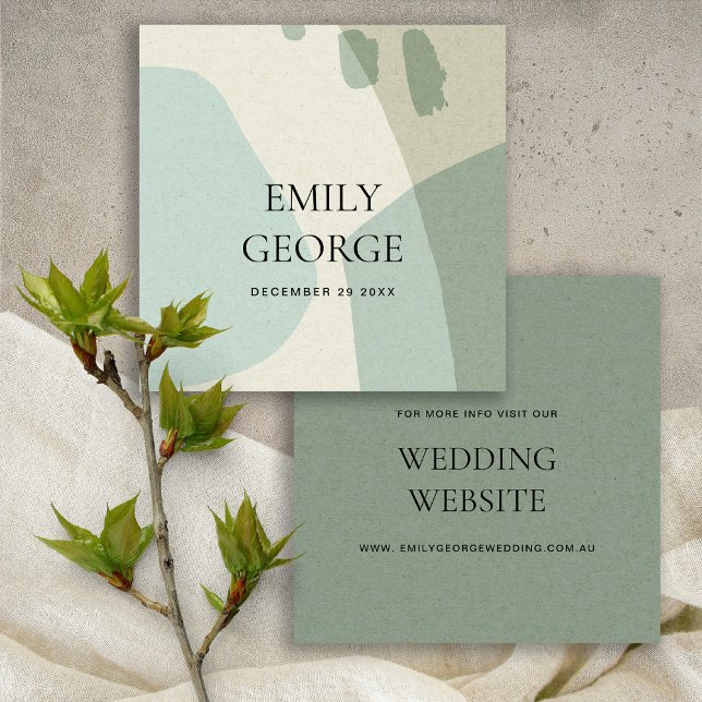 WEBSITE "MODERN ABSTRAKT AQUA BLUE ART WEDING" QUADRATISCHE VISITENKARTE (Von Creator hochgeladen)