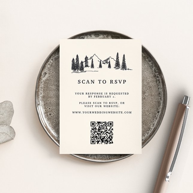Website "Mountain Sketch Wedding QR Code" UAWG Begleitkarte (Von Creator hochgeladen)